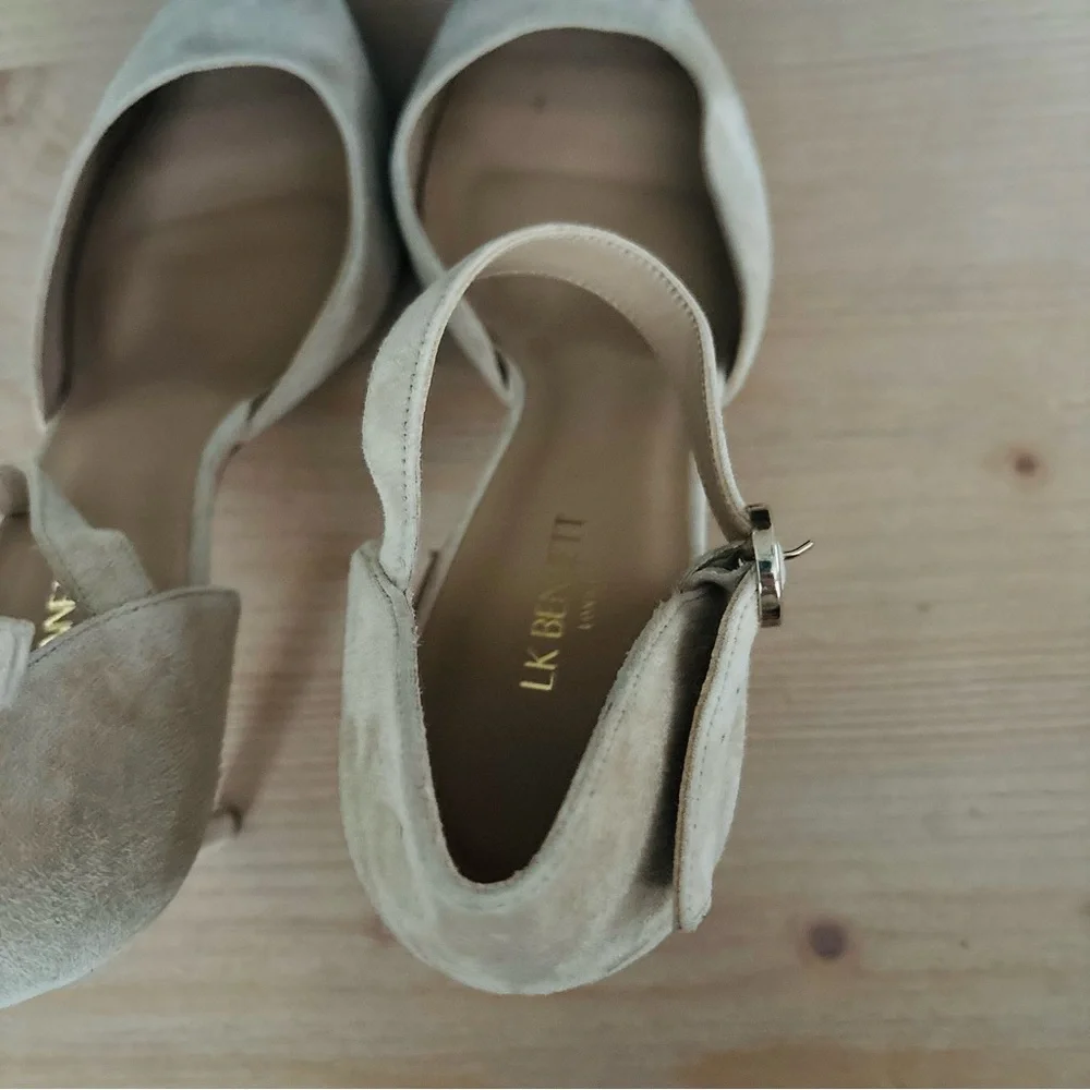 LK Bennett Women’s Cream Suede Heels Stilettos‎ Size 42 or US 11.5 Monet Ankle